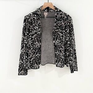 Chico’s Cardigan Jacket Black Gray Size 0 (Small)